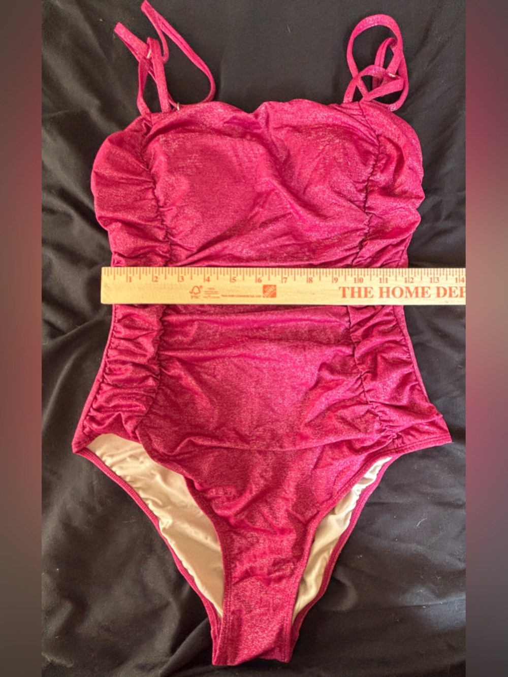 CupShe Pink Ruched One-Piece Swimsuit Women’s Sz Medium NEW w Tags - Picture 8 of 10